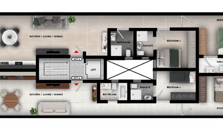 Pieta - 2nd Floor 1 BD + Study Apt Fully finished