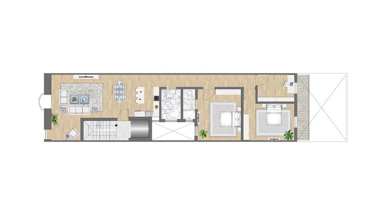 Marsa - 1st Floor Apartment 2 Bedroom + Study