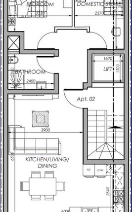 Ta' Xbiex - 2nd Floor 1 Bedroom Finished Apartment