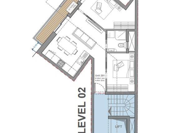 Hamrun - One Bedroom +One Study On Plan Shell Form