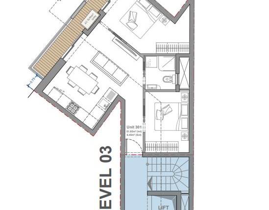 Hamrun - One Bedroom+One Study On Plan Shell Form