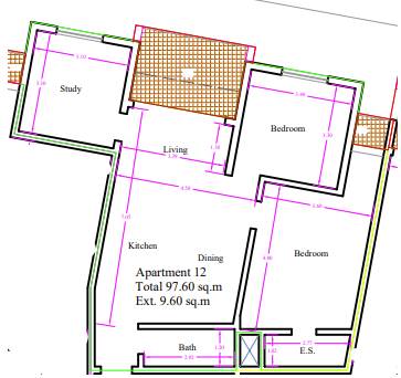 Mosta, 2Bdr / 1 Study Apartment, Finished