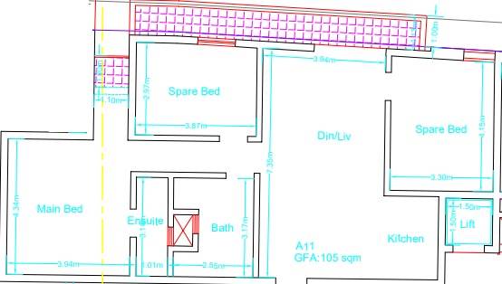 Luqa - 3 Bed,2 Bath Finished 3rd Flr Apartment