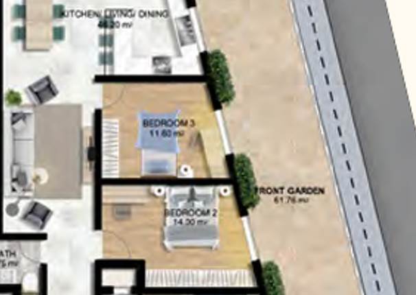 ZEBBIEGH - 3 bed. Full Finish Gr Flr Corner Apart.