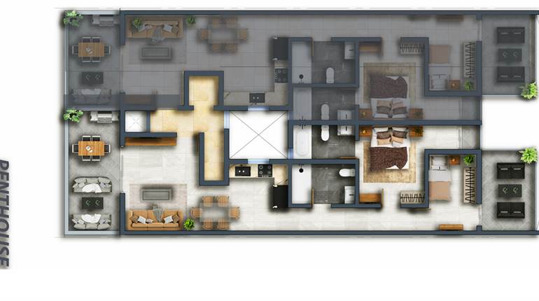Tarxien - 1 Bedroom + Large Study Penthouse + 2 Terraces