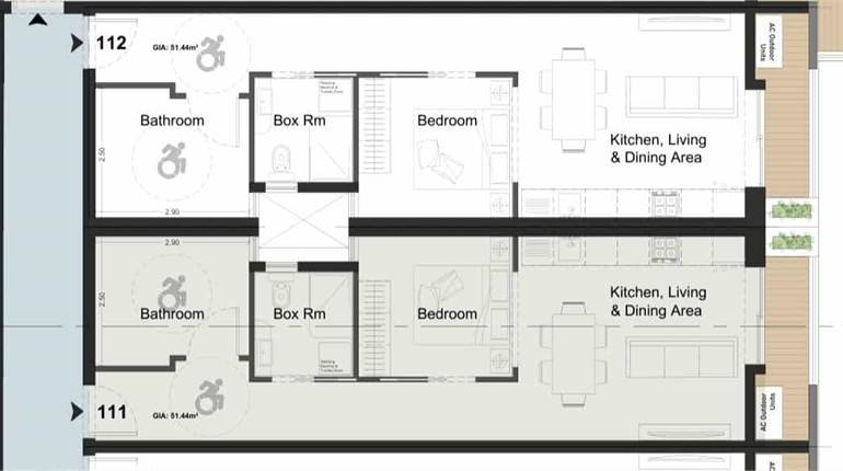 Paola 1st floor shell 1 Bedroom Apartment 