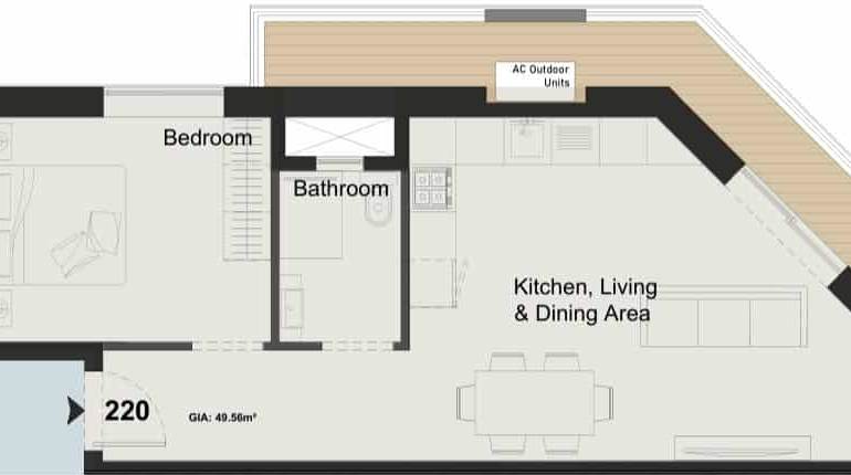 Paola 2nd floor 1 Bedroom corner Apartment 