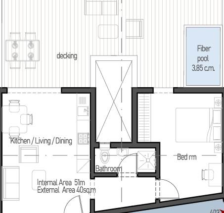 Fgura - 1 Bedroom Penthouse With Pool On Plan 