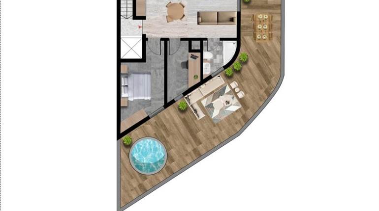 Paola - 1 DBL Penthouse + Large Terrace - On Plan 