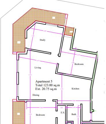 Mosta, Corner 3 Bdr Apartment, Finished